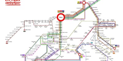 คูเวตเมืองรถบัส 999 นแผนที่เส้นทาง